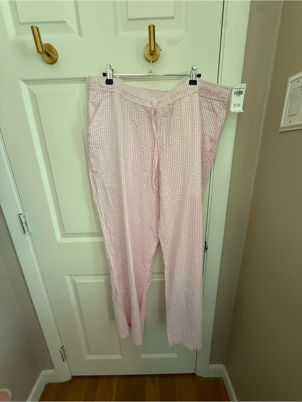 Hollister Light Pink Seersucker Drawstring Shorts